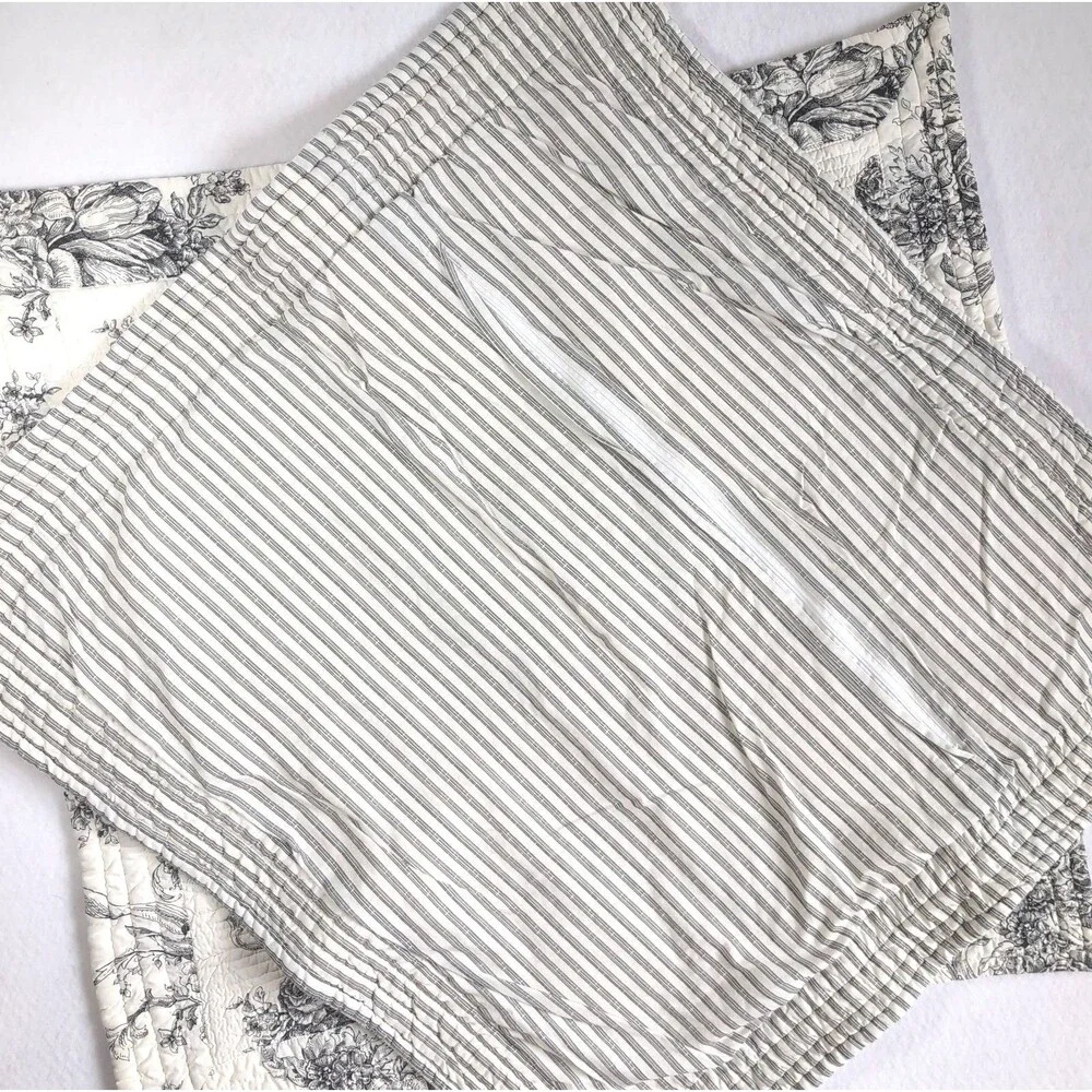 Mélange Home Black White Toile Large Euro Shams Set Of 2 Quilted French Country
